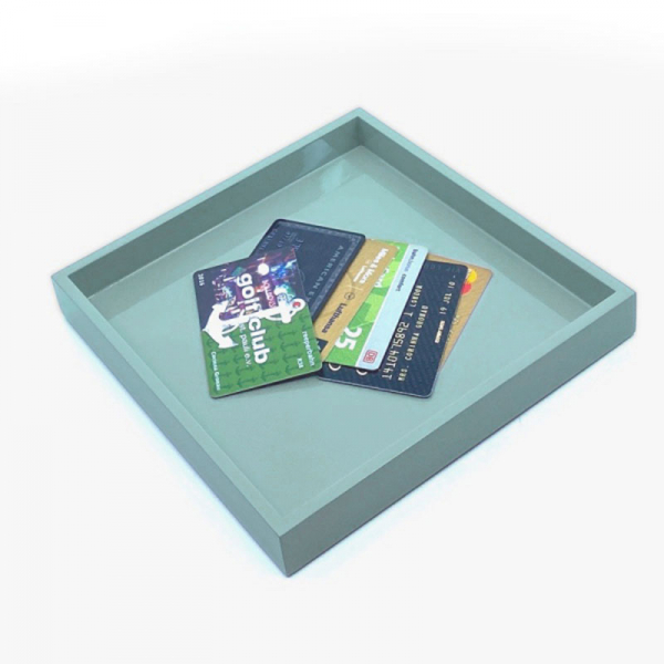 Mini Size Tray, square, paint Lacquer iceblue style